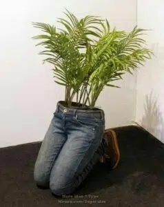 Pots de fleurs originaux et insolites en jeans